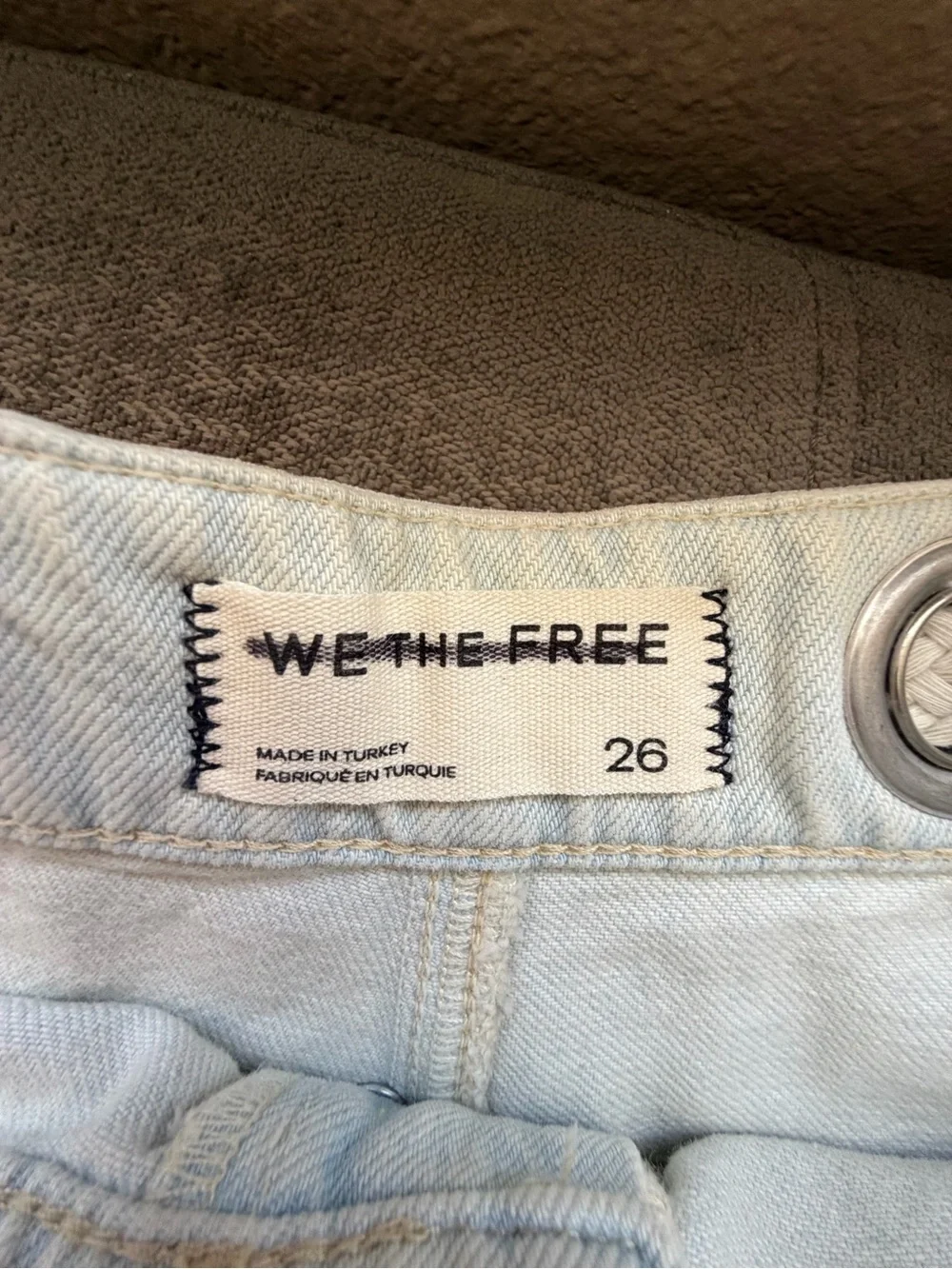 NWOT Free People We The Free Moxie Barrel Jean Shorts size 26 Denim Rope Waist